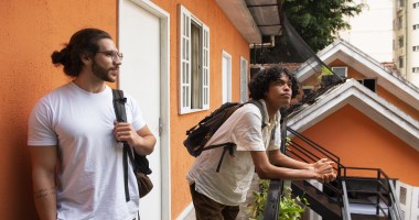 side view young friends traveling together v2